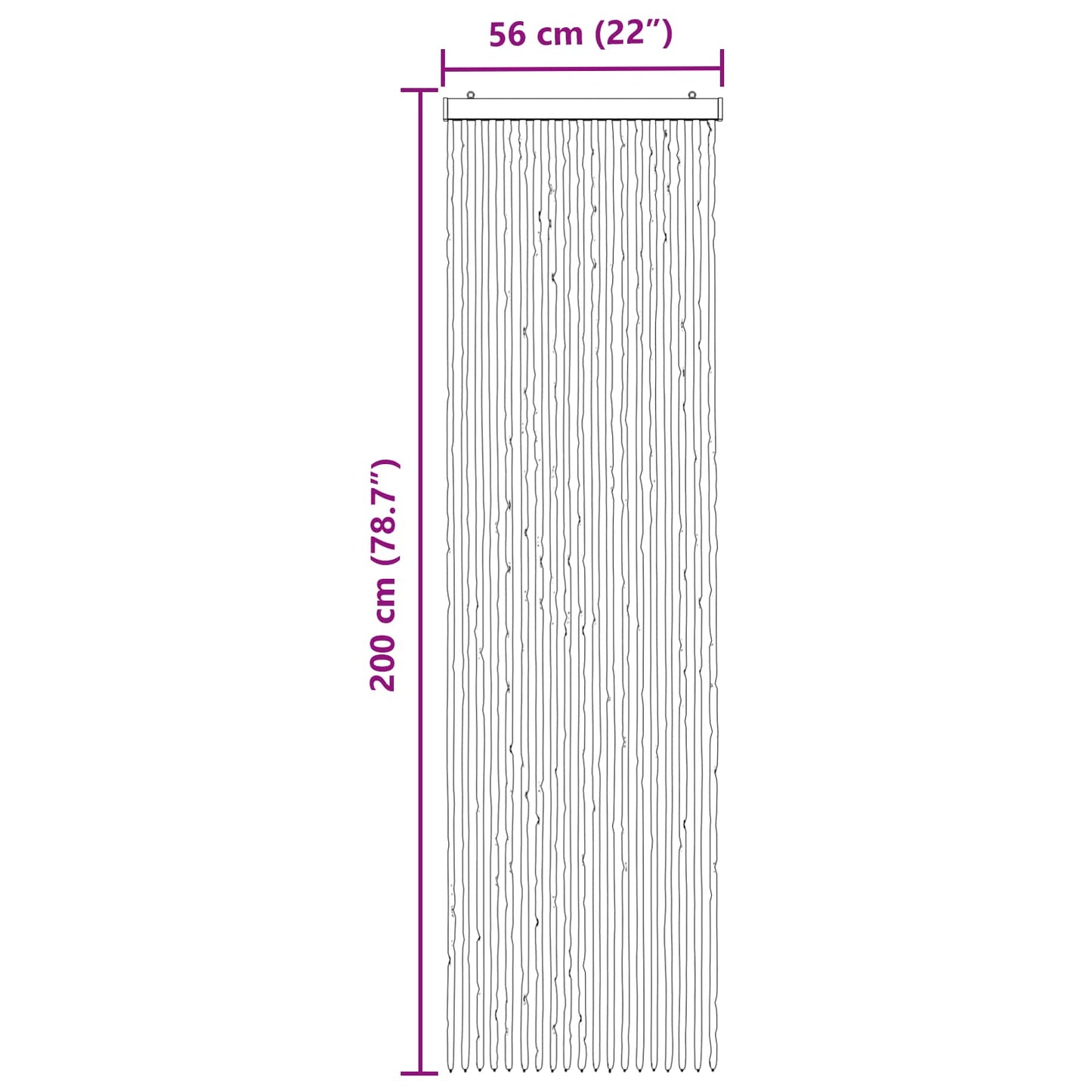 Insektgardin i chenille Brun og Beige 56 x 200 cm 100% PP