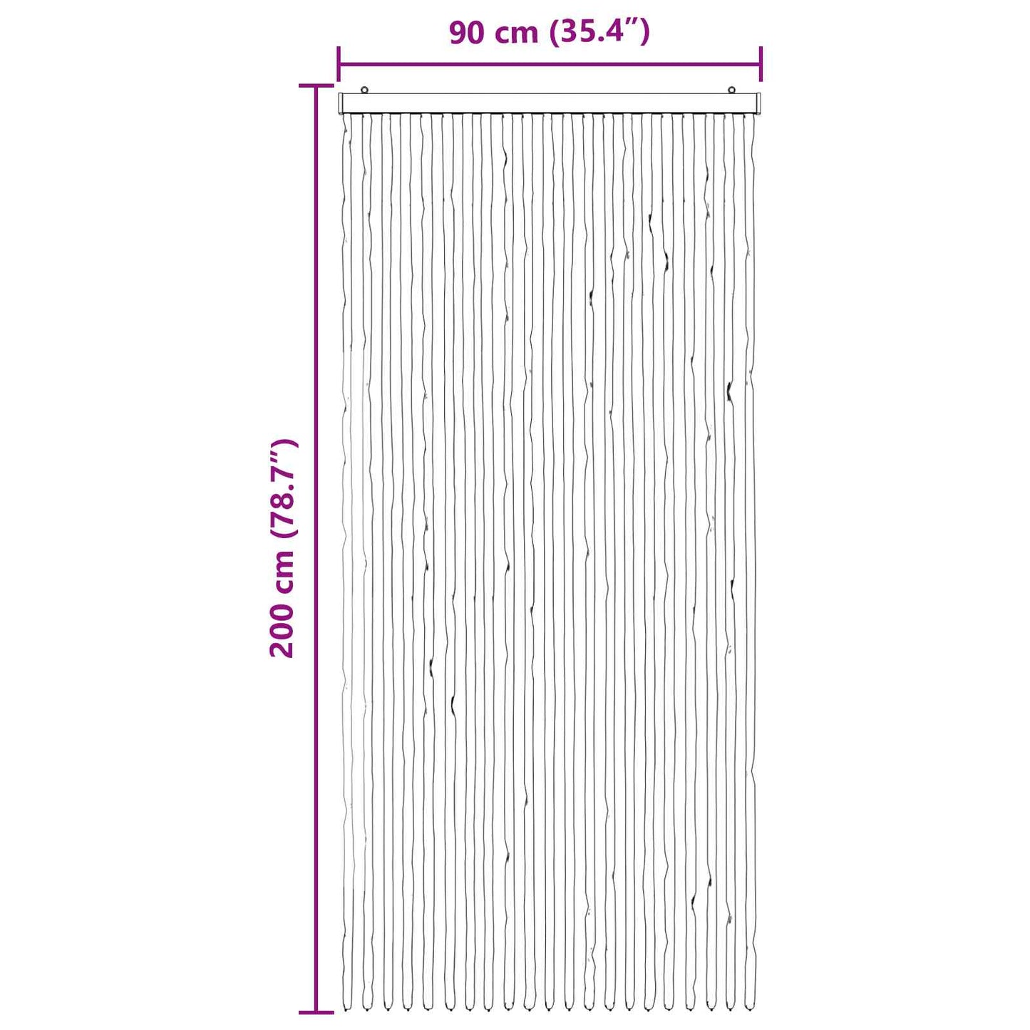 Insektgardin i chenille Brun og Beige 90 x 200 cm 100% PP
