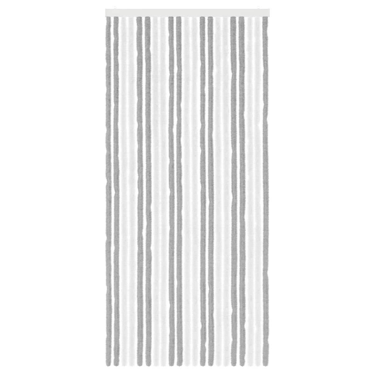 Insektgardin i chenille Grå og Hvid 90 x 200 cm 100% PP