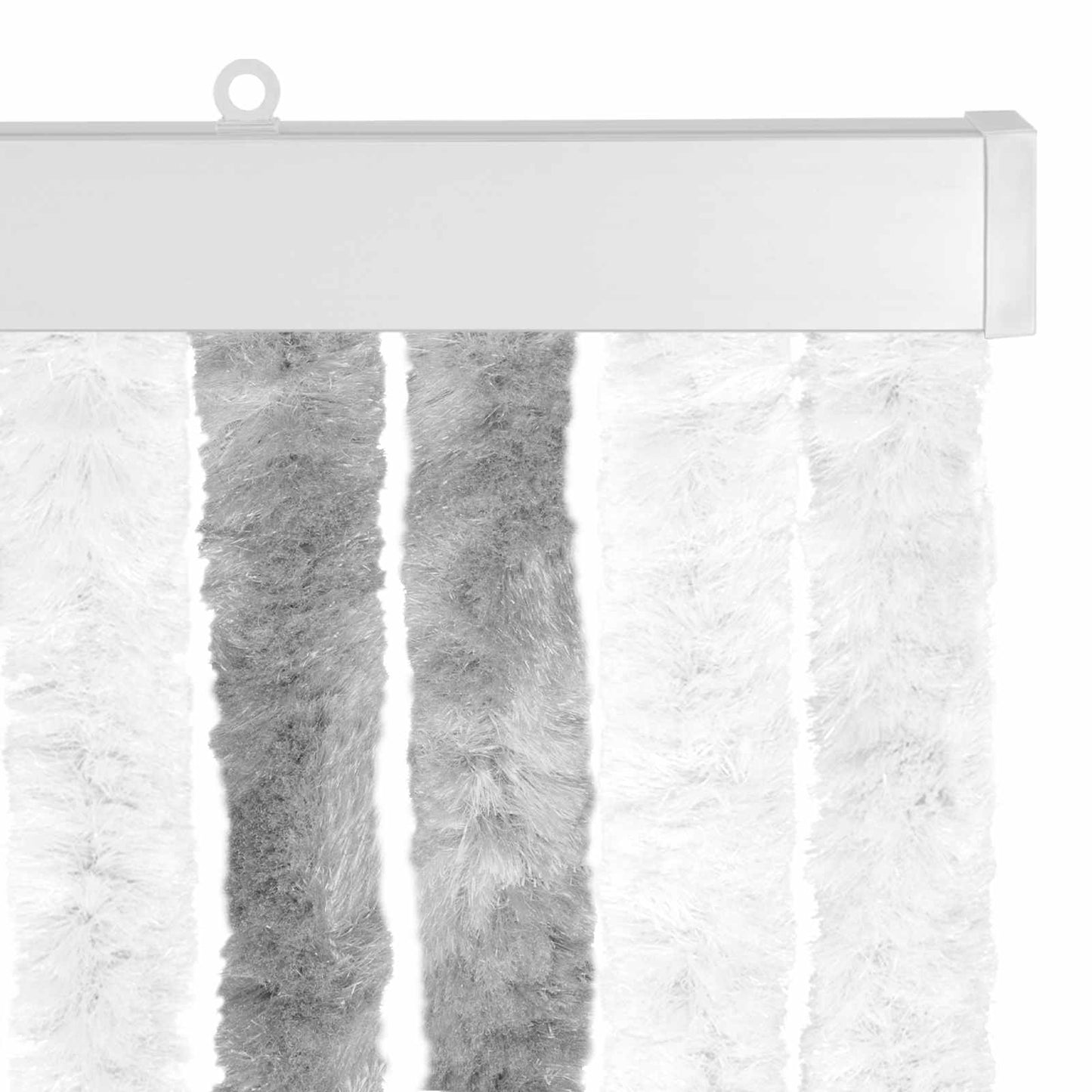 Insektgardin i chenille Grå og Hvid 90 x 220 cm 100% PP
