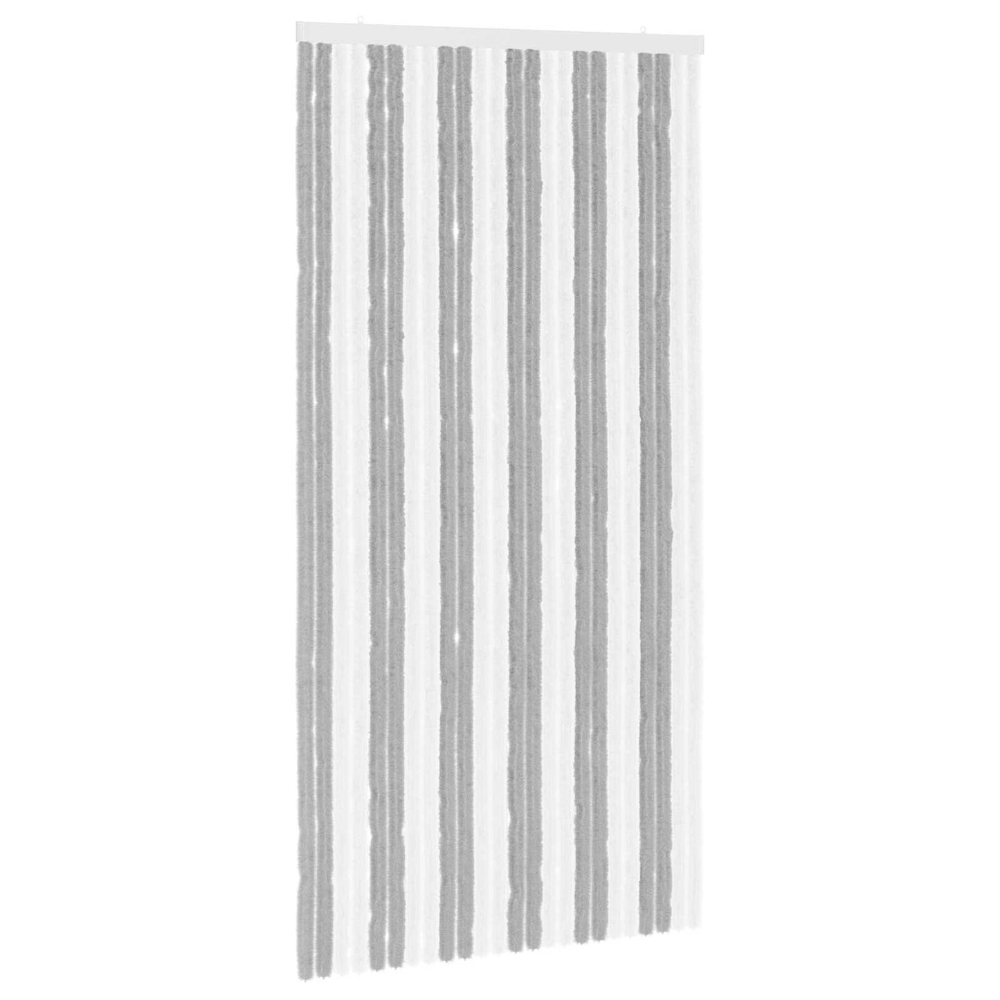 Insektgardin i chenille Grå og Hvid 100 x 200 cm 100% PP