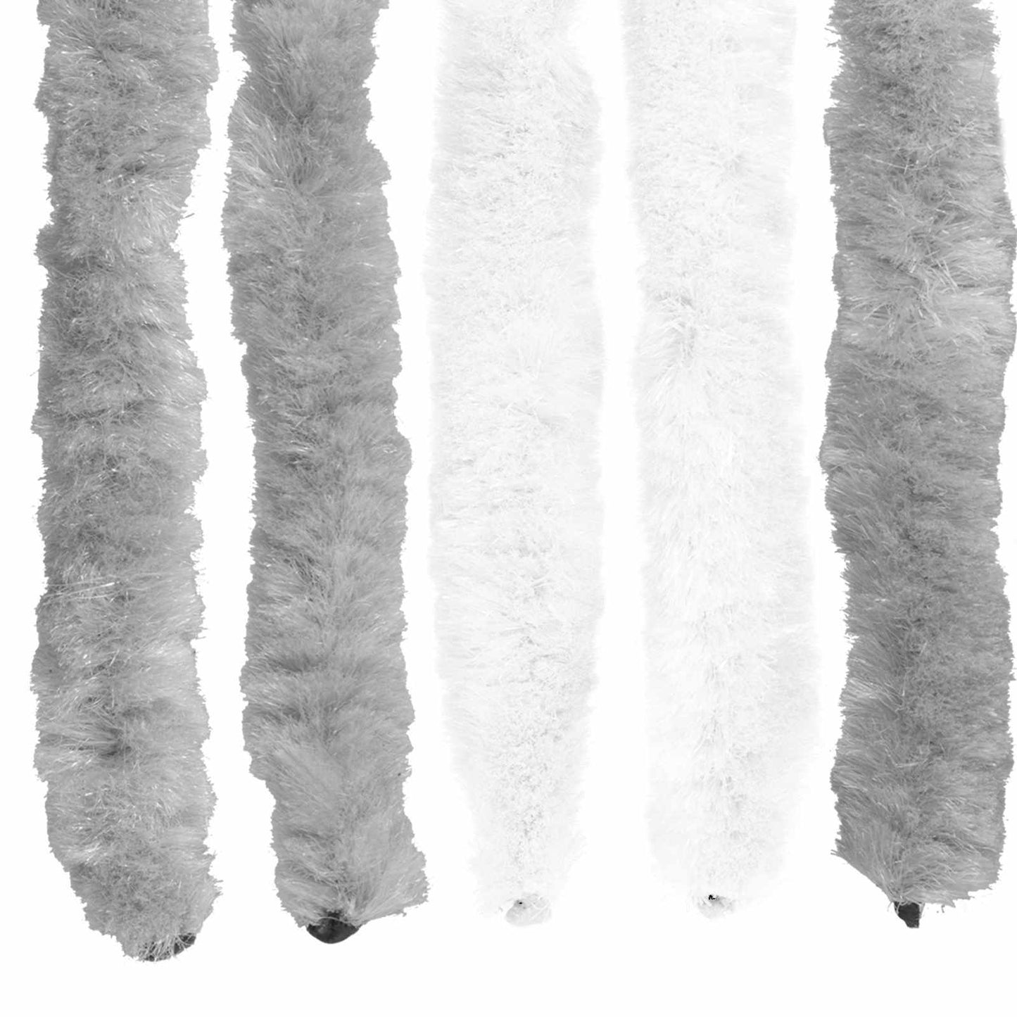 Insektgardin i chenille Grå og Hvid 100 x 230 cm 100% PP
