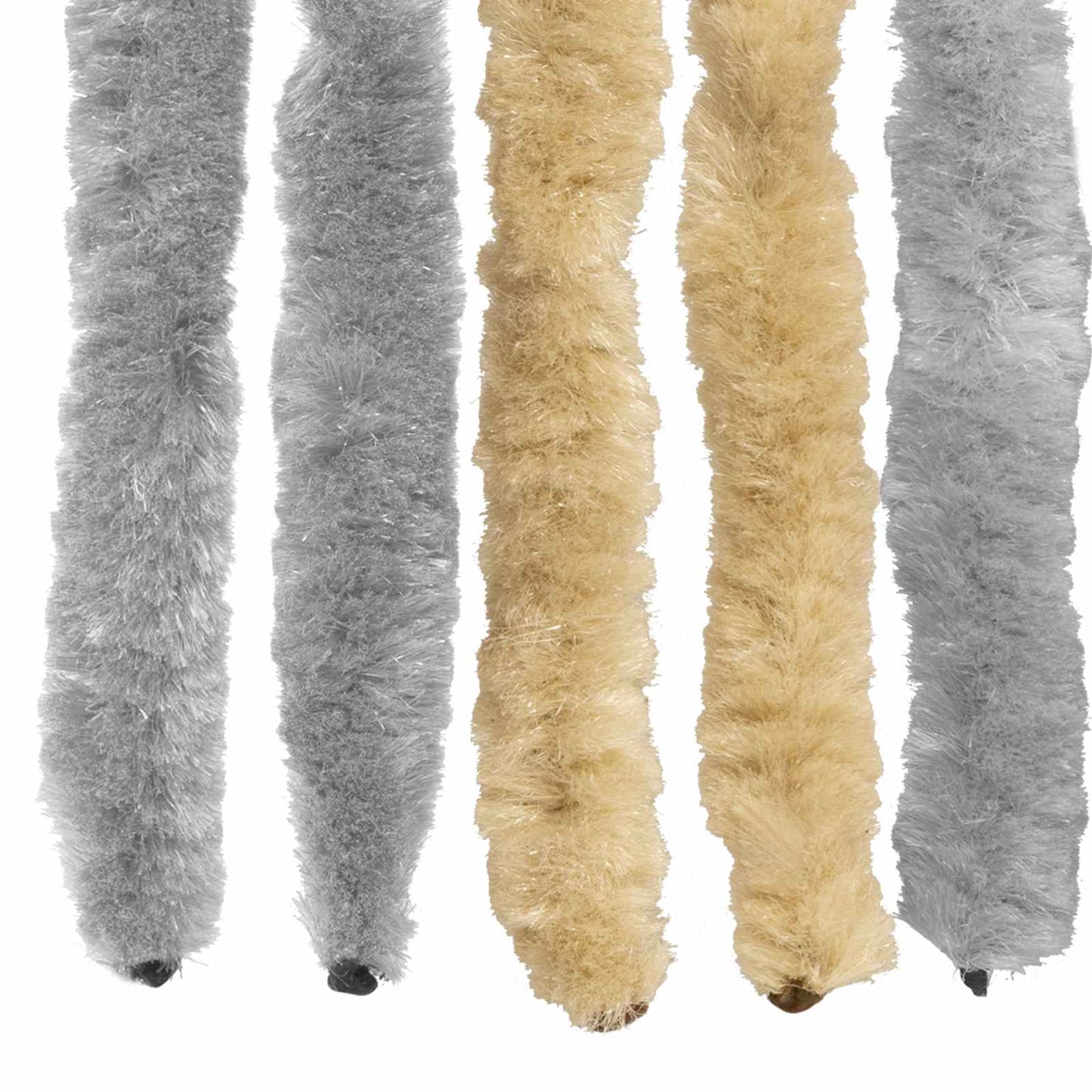 Insektgardin i chenille Grå og beige 90 x 200 cm 100% PP