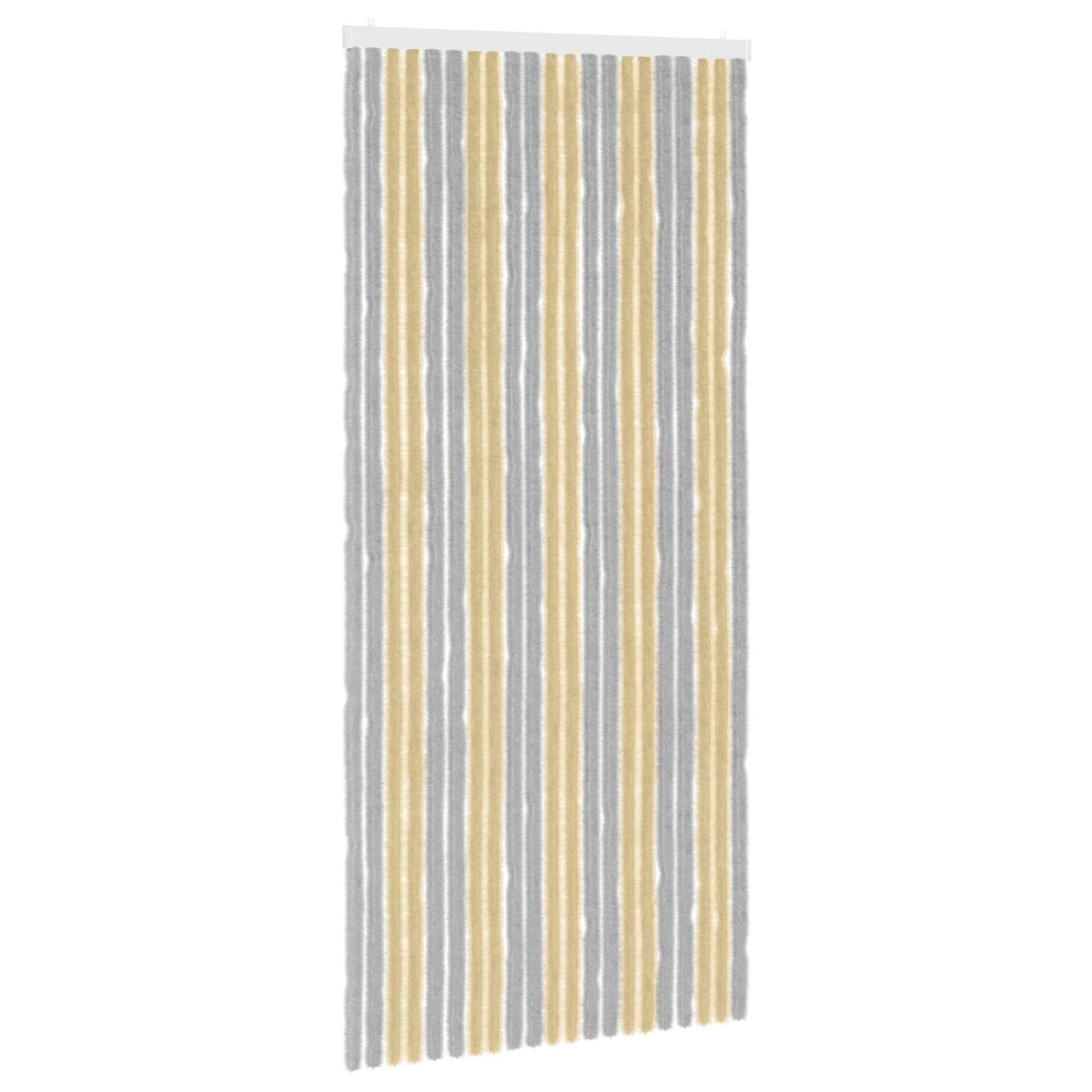 Insektgardin i chenille Grå og beige 90 x 200 cm 100% PP