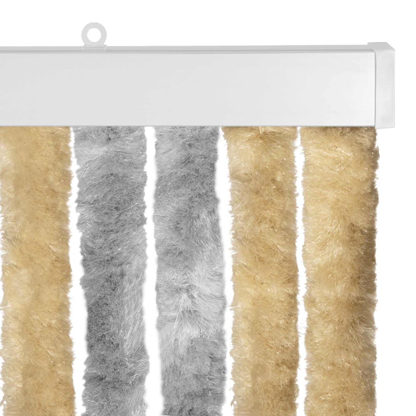 Insektgardin i chenille Grå og beige 90 x 220 cm 100% PP