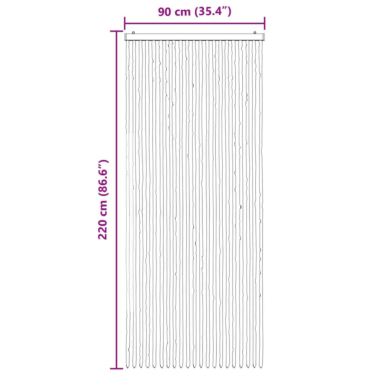 Insektgardin i chenille Grå og beige 90 x 220 cm 100% PP