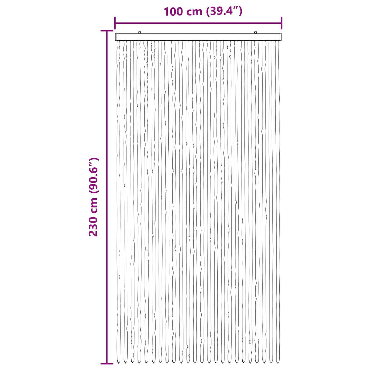 Insektgardin i chenille Grå og beige 100 x 230 cm 100% PP