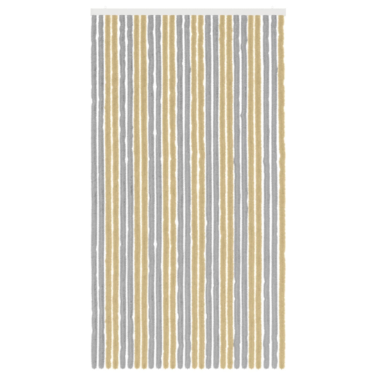 Insektgardin i chenille Grå og beige 118 x 220 cm 100% PP