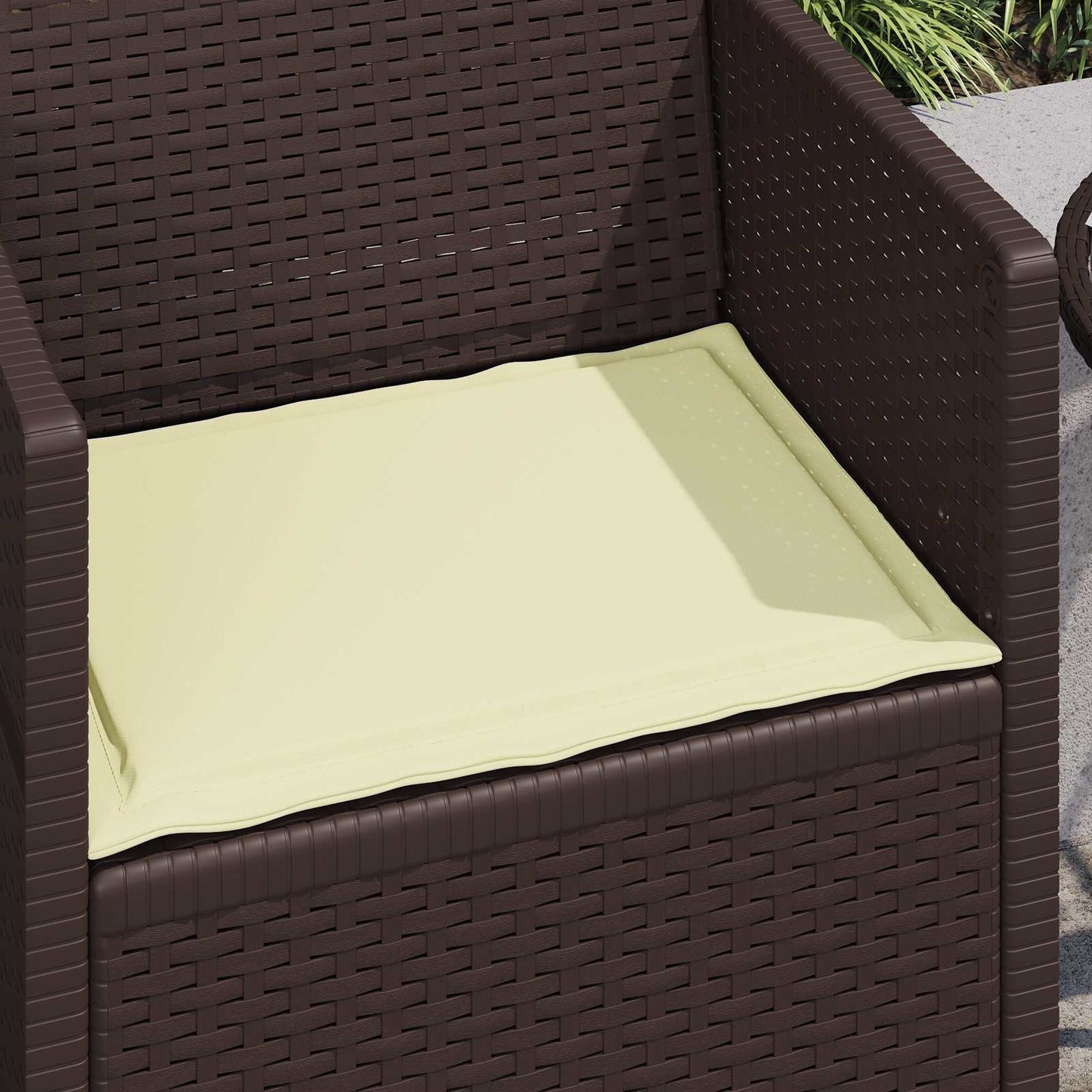 Sædepuder 2 stk. Polyester Cremefarvet 47 x 36 x 2 cm