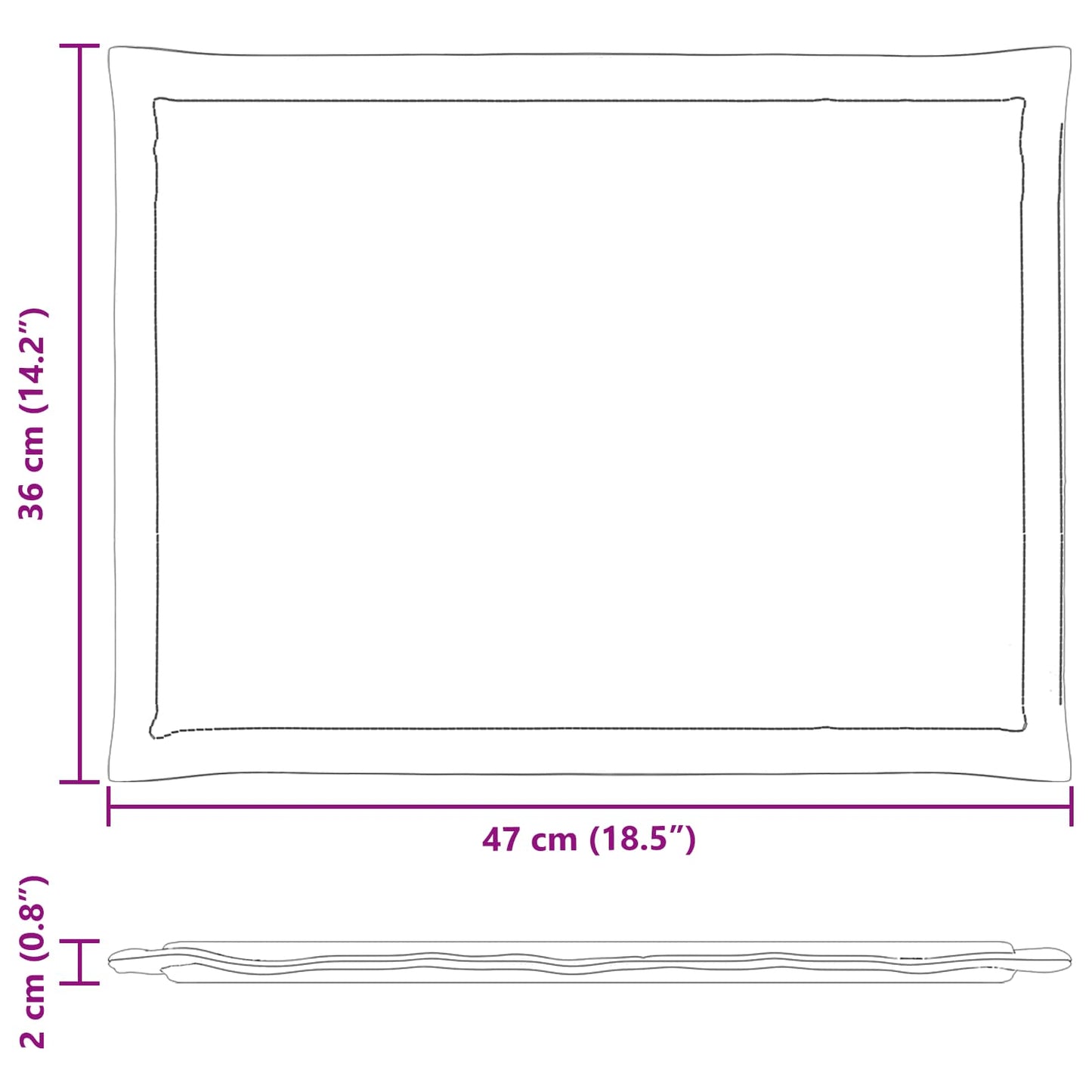 Sædepuder 2 stk. Polyester Gråbrun 47 x 36 x 2 cm