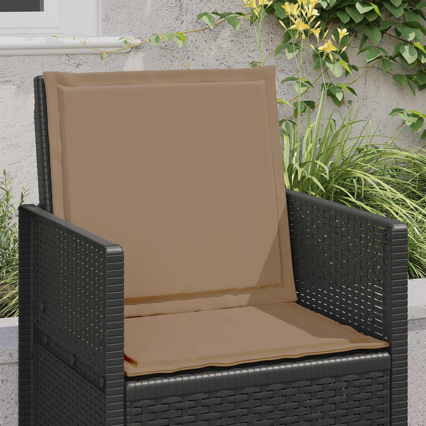Sæde- og rygpuder Polyester Gråbrun 47 x 45 x 2 cm