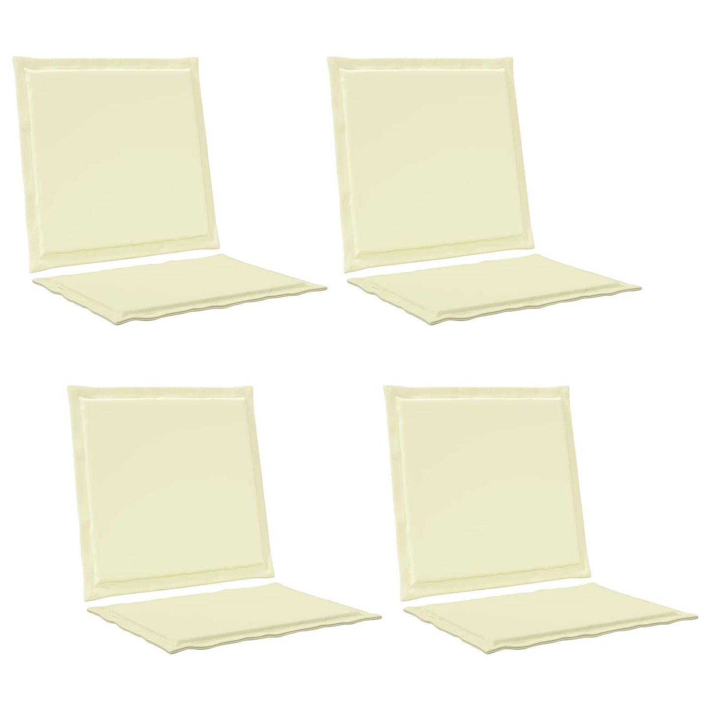 Sæde- og rygpuder Polyester Cremefarvet 47 x 45 x 2 cm