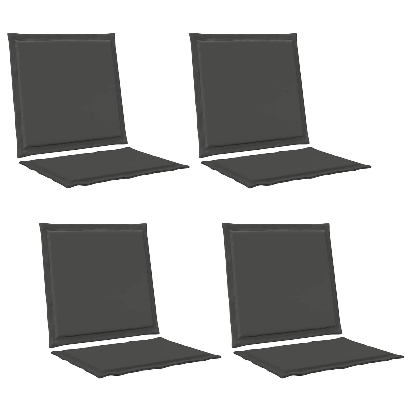Sæde- og rygpuder Polyester Antracit 47 x 45 x 2 cm