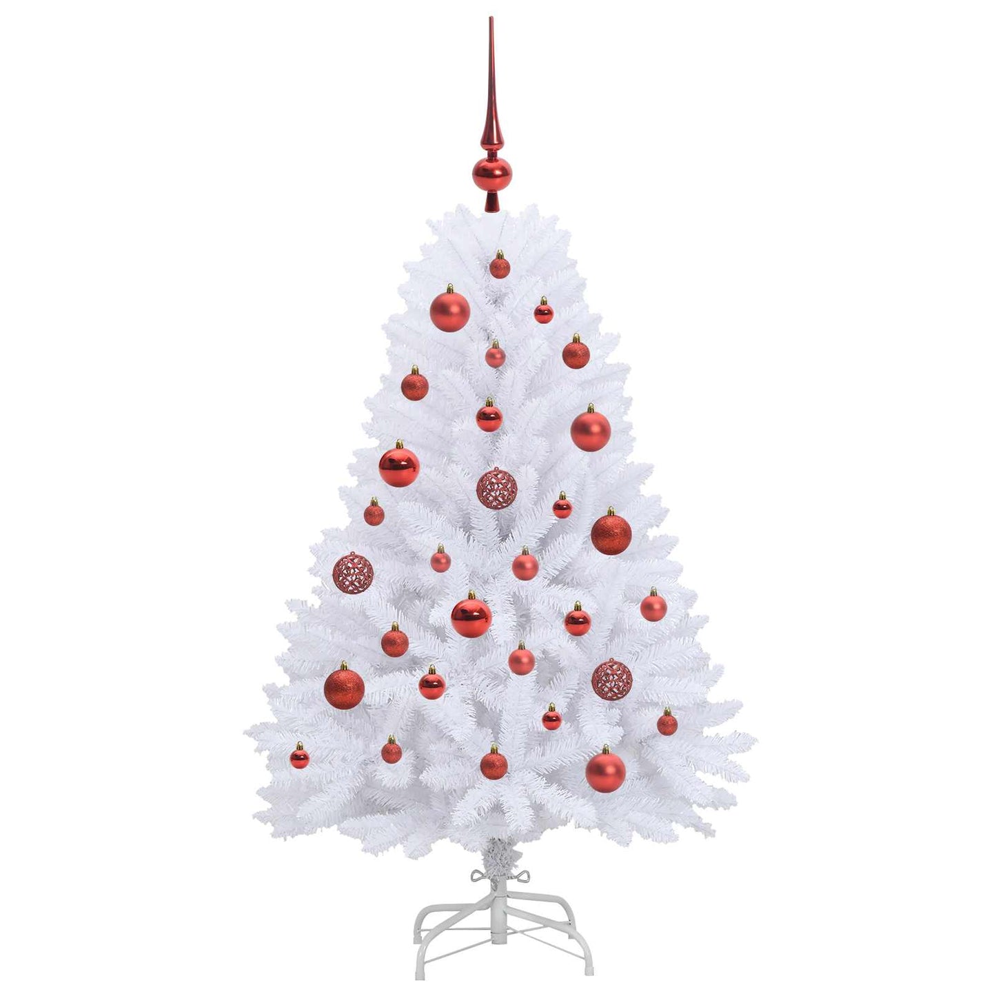Kunstigt Hinged Juletræ Hvid 120 cm PVC og Stål