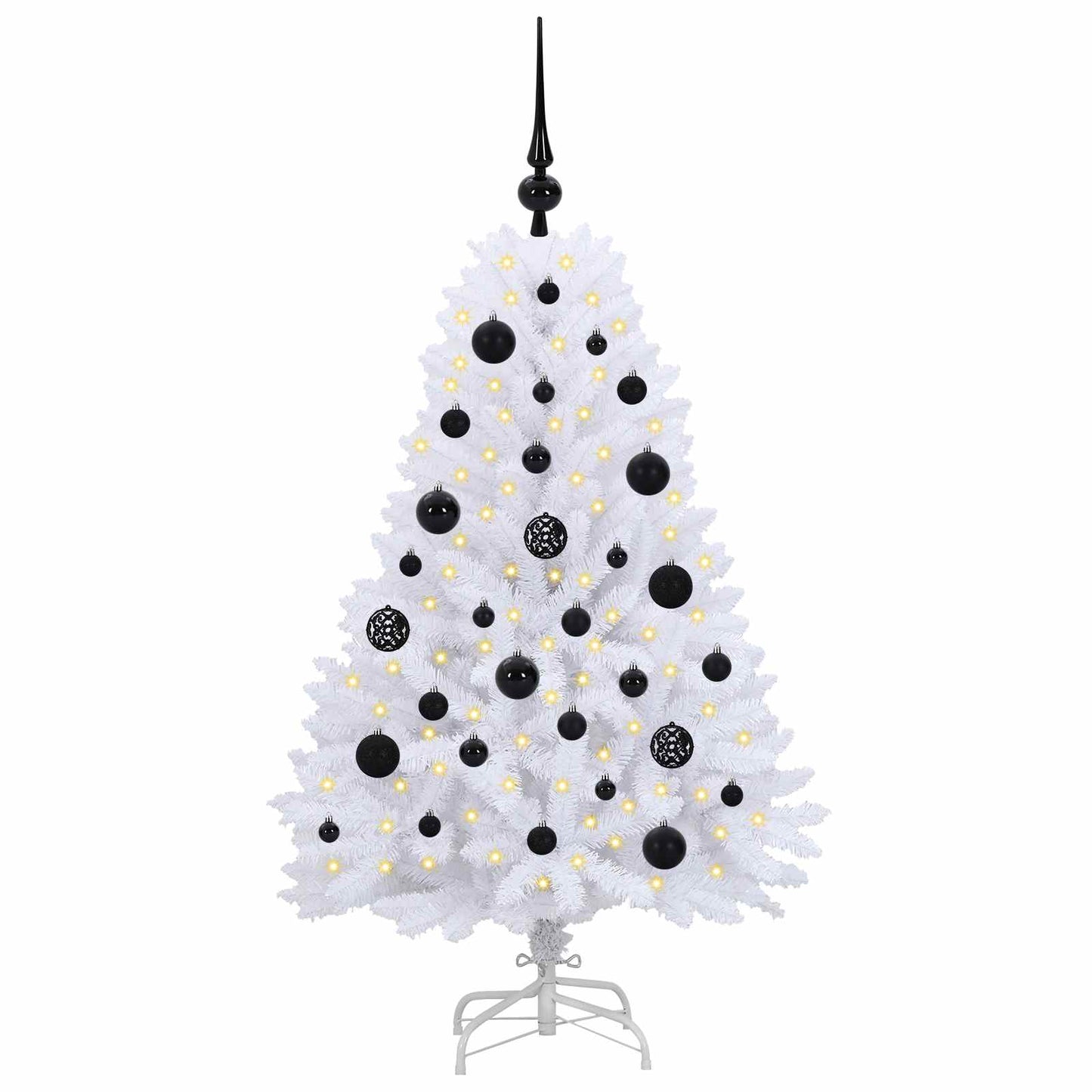 Kunstigt Hinged Juletræ Hvid 120 cm PVC og Stål