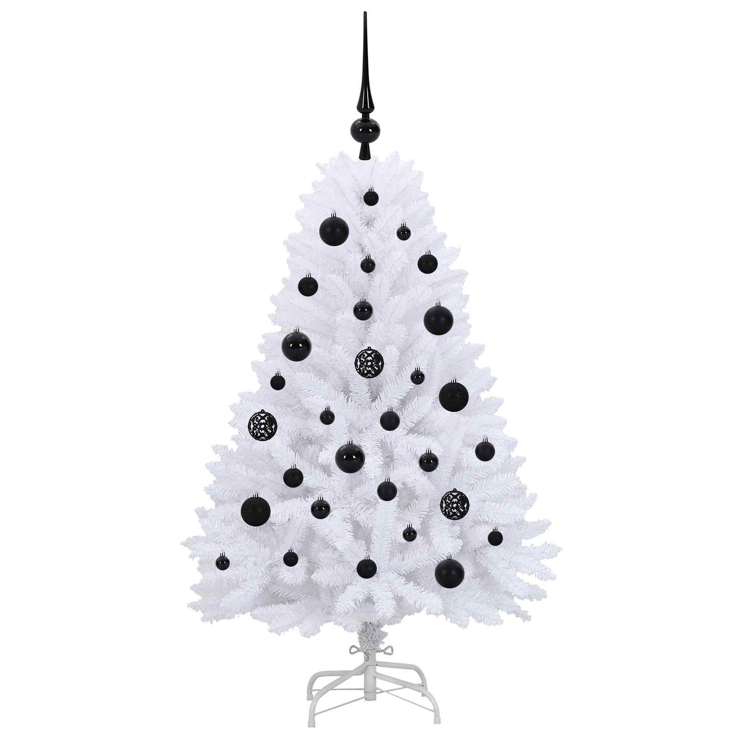 Kunstigt Hinged Juletræ Hvid 120 cm PVC og Stål