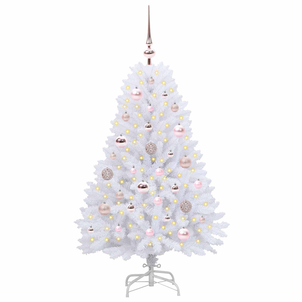 Kunstigt Hinged Juletræ Hvid 120 cm PVC og Stål