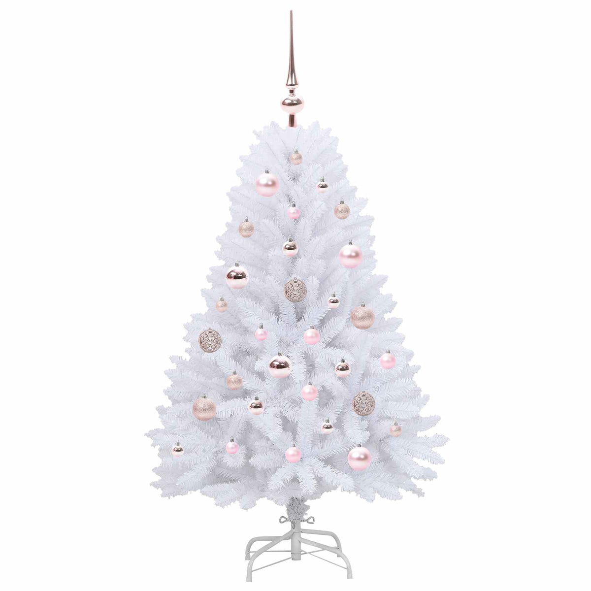 Kunstigt Hinged Juletræ Hvid 120 cm PVC og Stål