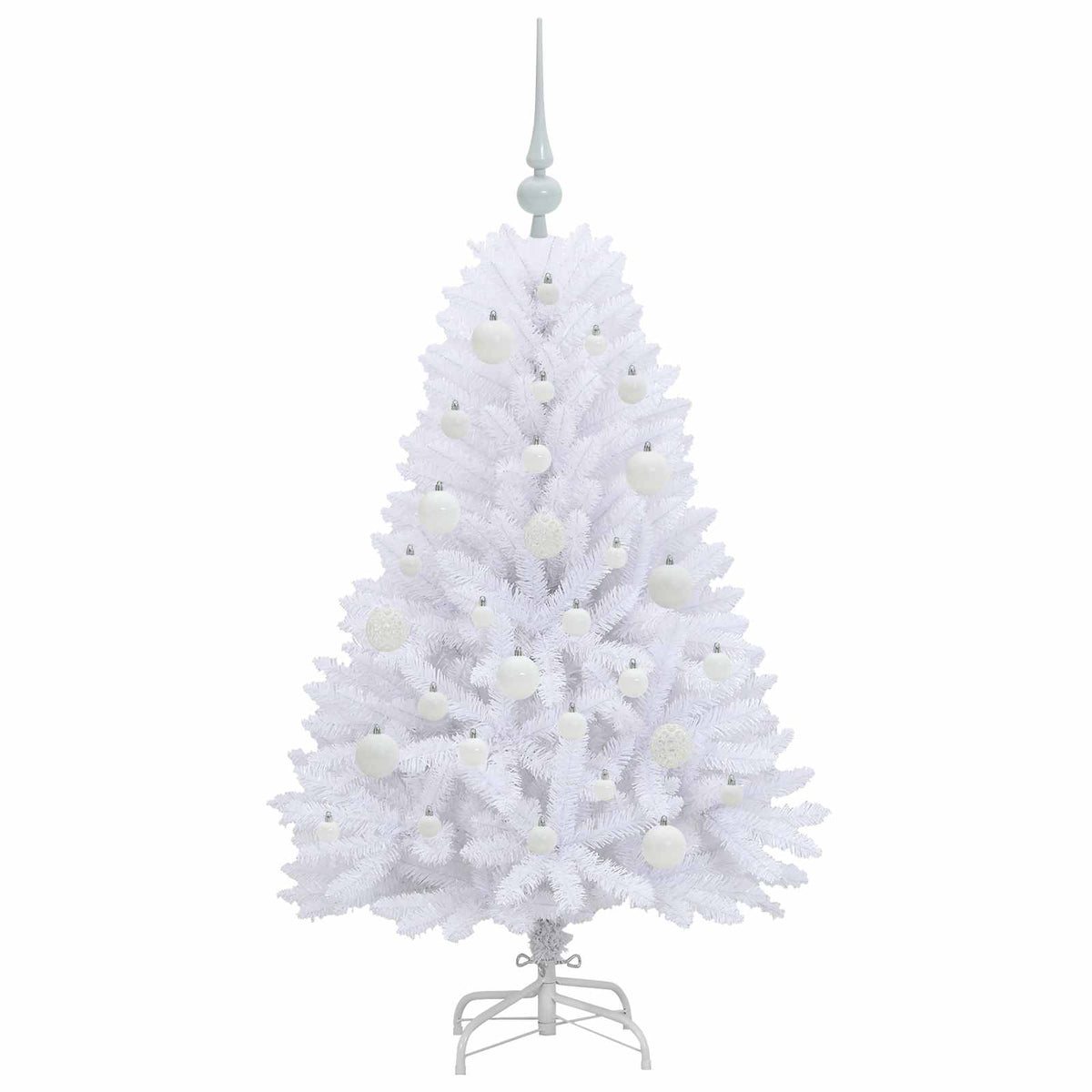 Kunstigt Hinged Juletræ Hvid 120 cm PVC og Stål