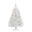 Kunstigt Hinged Juletræ Hvid 120 cm PVC og Stål