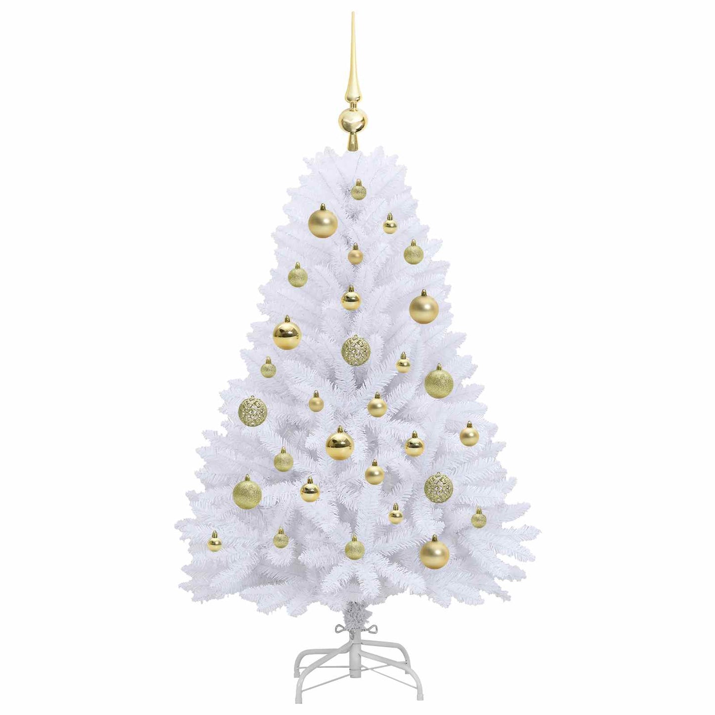 Kunstigt Hinged Juletræ Hvid 120 cm PVC og Stål