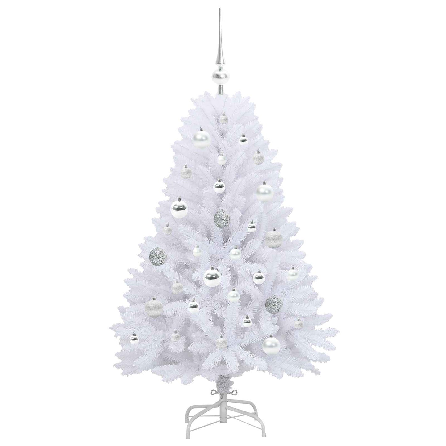 Kunstigt Hinged Juletræ Hvid 120 cm PVC og Stål