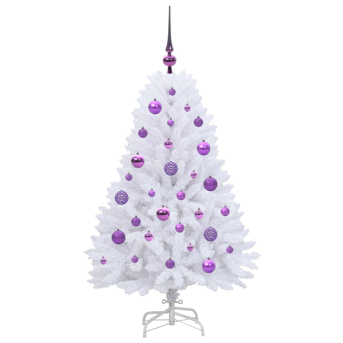 Kunstigt Hinged Juletræ Hvid 120 cm PVC og Stål