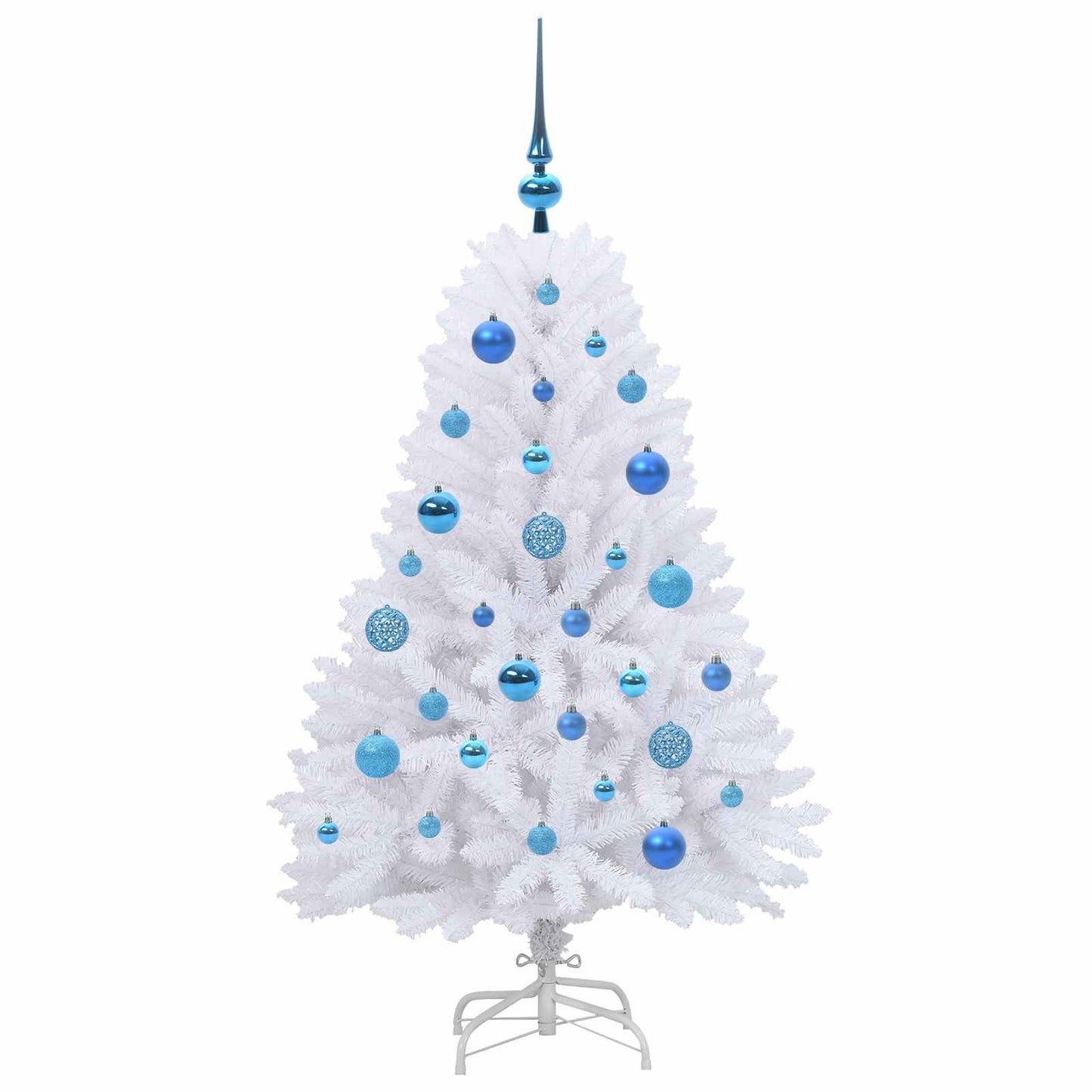 Kunstigt Hinged Juletræ Hvid 120 cm PVC og Stål