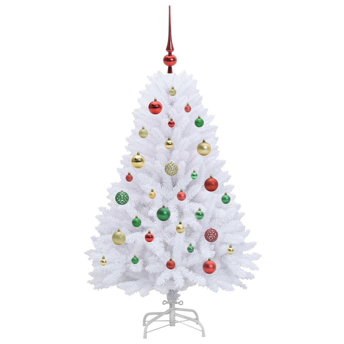 Kunstigt Hinged Juletræ Hvid 120 cm PVC og Stål