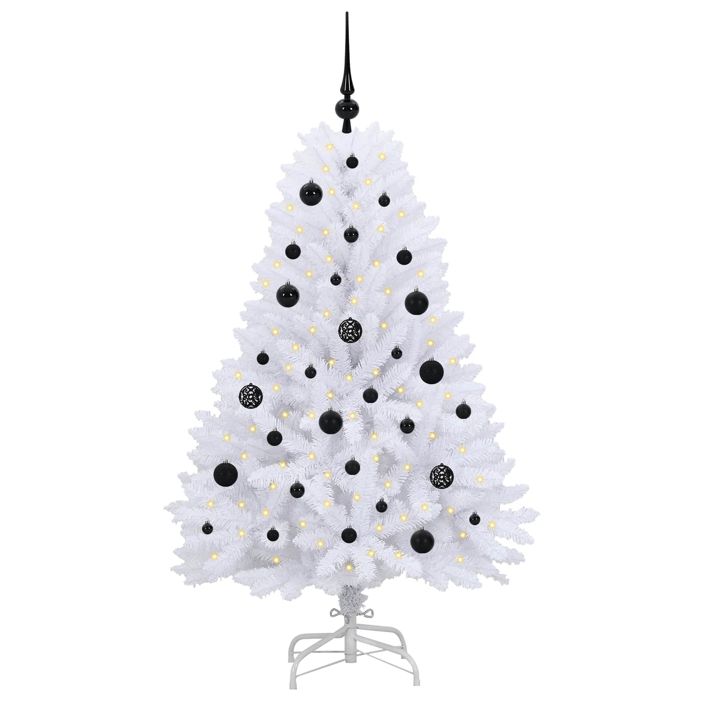 Kunstigt Hinged Juletræ Hvid 150 cm PVC og Stål