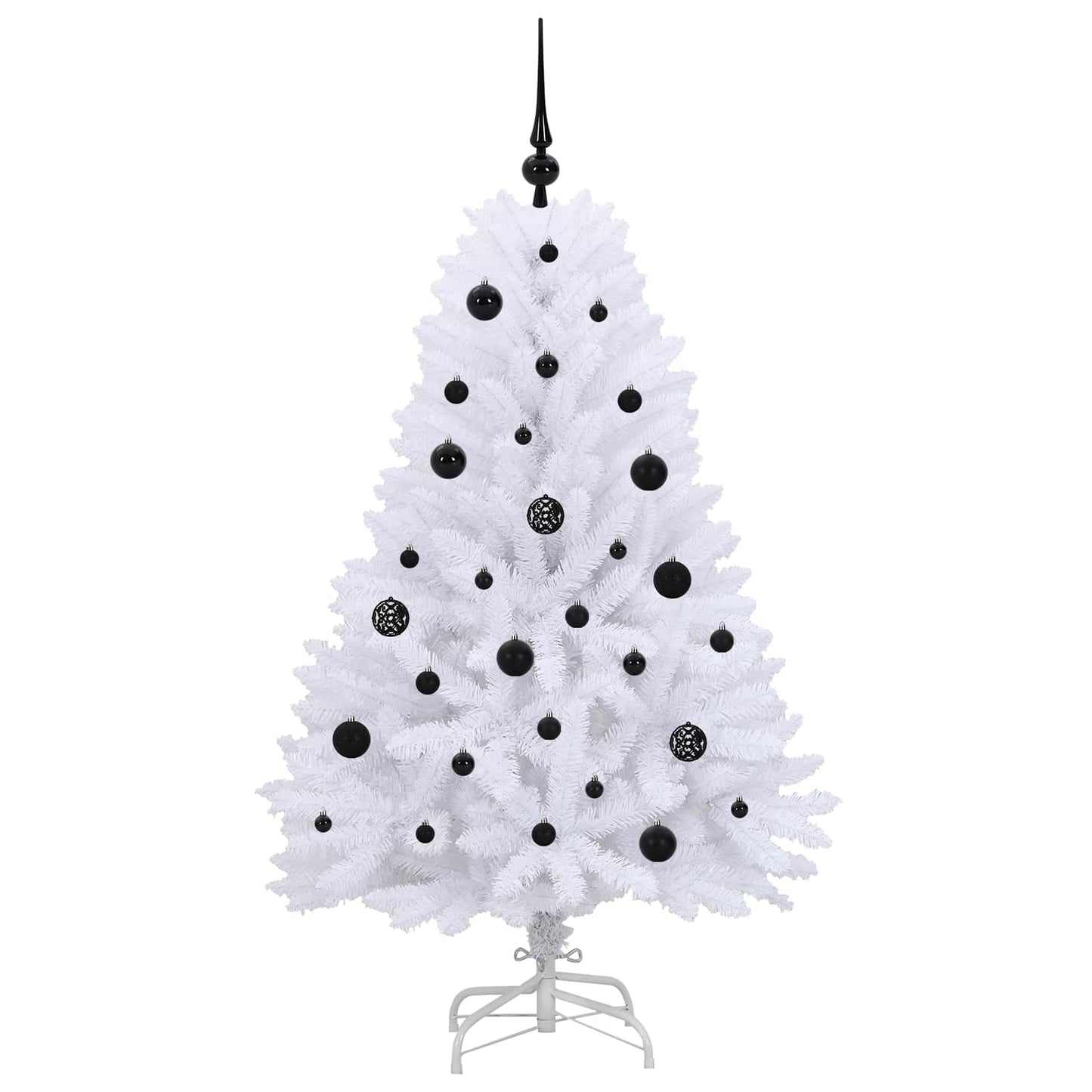 Kunstigt Hinged Juletræ Hvid 150 cm PVC og Stål