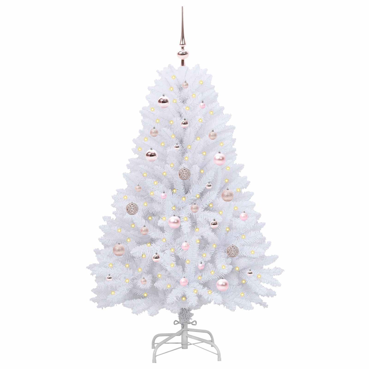 Kunstigt Hinged Juletræ Hvid 150 cm PVC og Stål