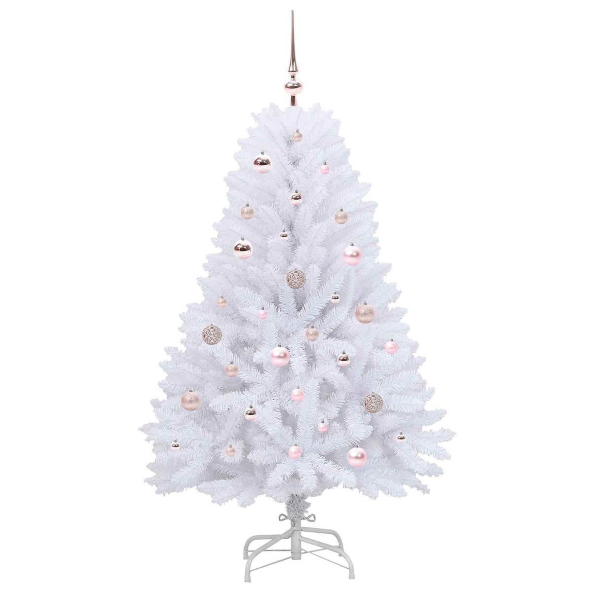 Kunstigt Hinged Juletræ Hvid 150 cm PVC og Stål