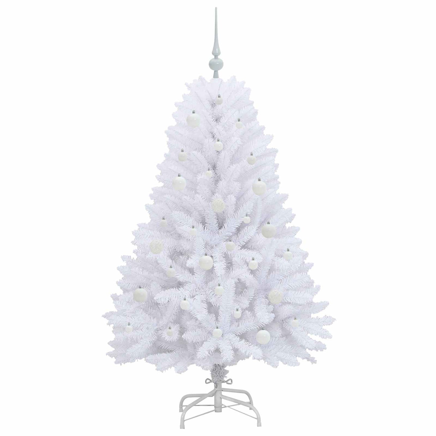 Kunstigt Hinged Juletræ Hvid 150 cm PVC og Stål