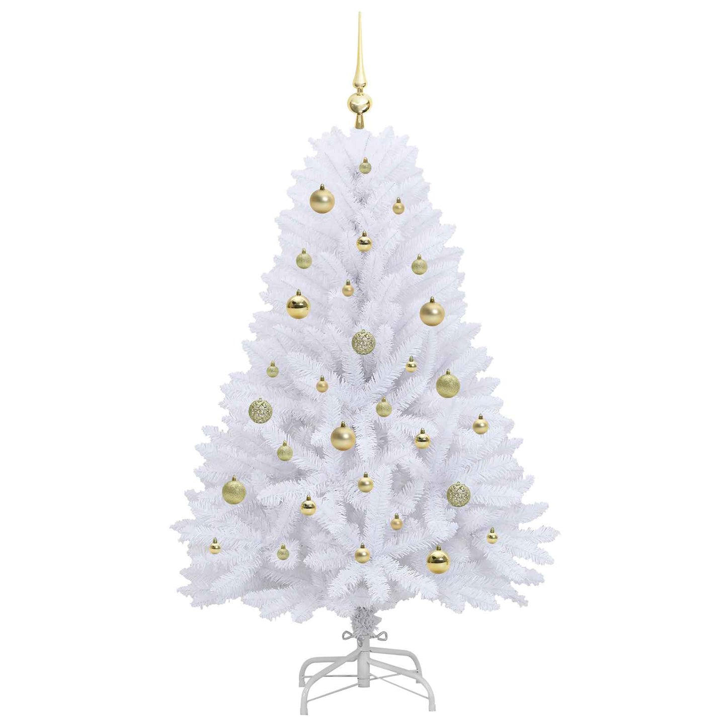 Kunstigt Hinged Juletræ Hvid 150 cm PVC og Stål