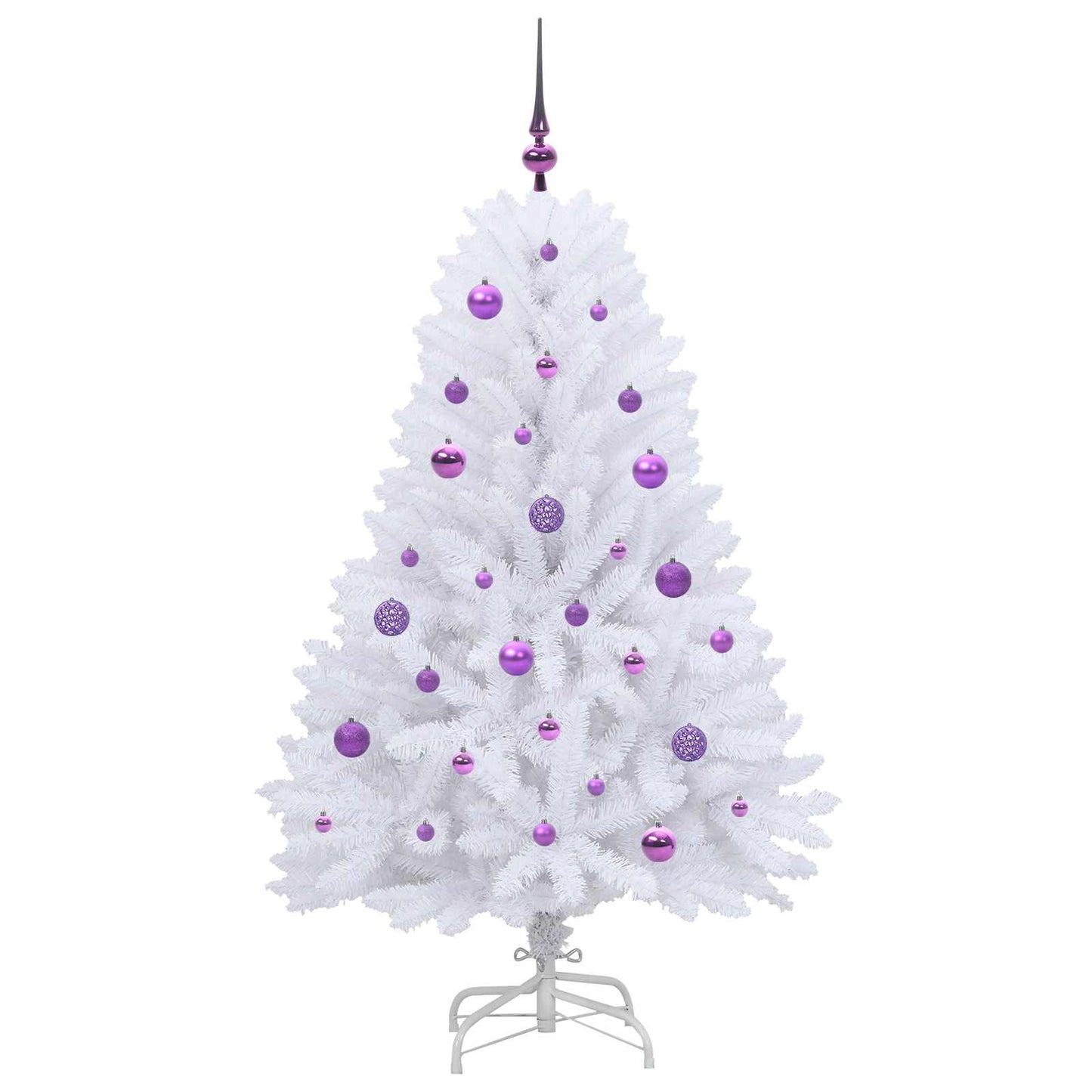 Kunstigt Hinged Juletræ Hvid 150 cm PVC og Stål