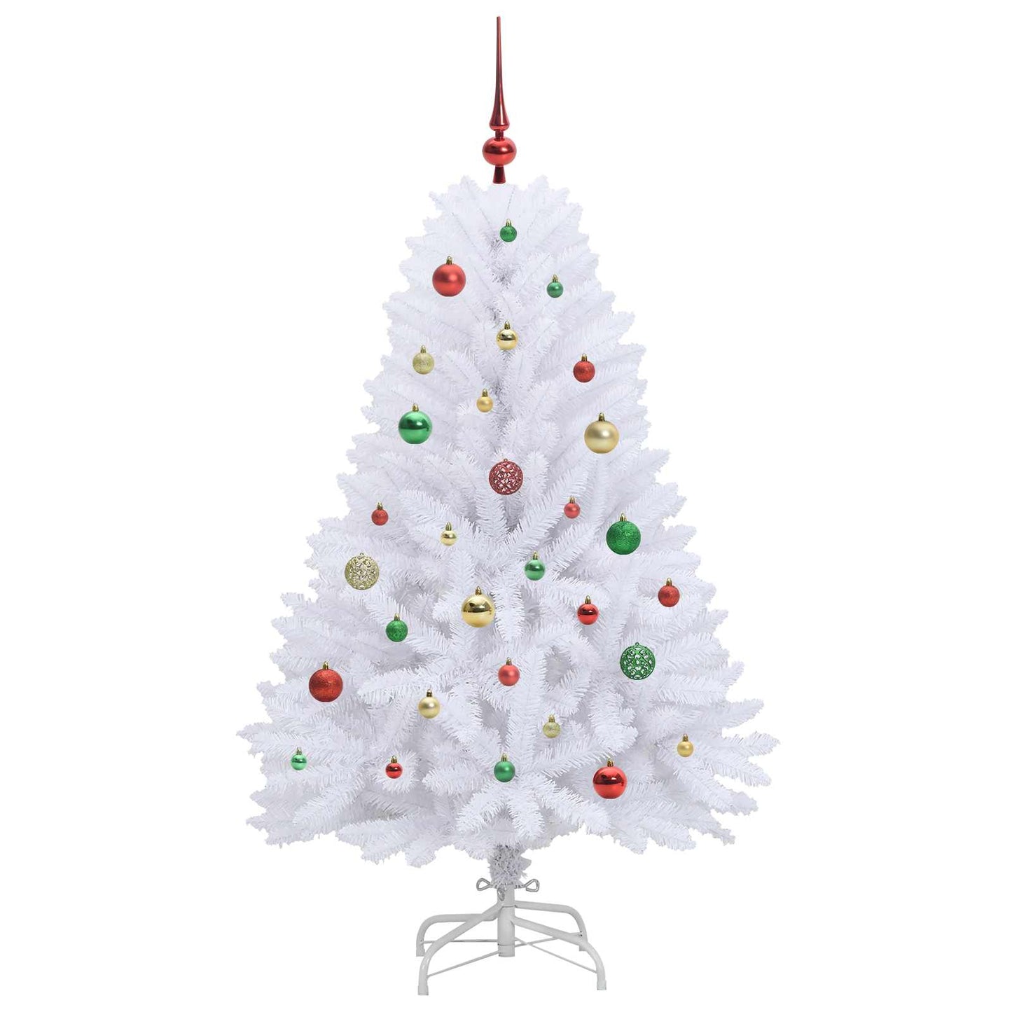 Kunstigt Hinged Juletræ Hvid 150 cm PVC og Stål