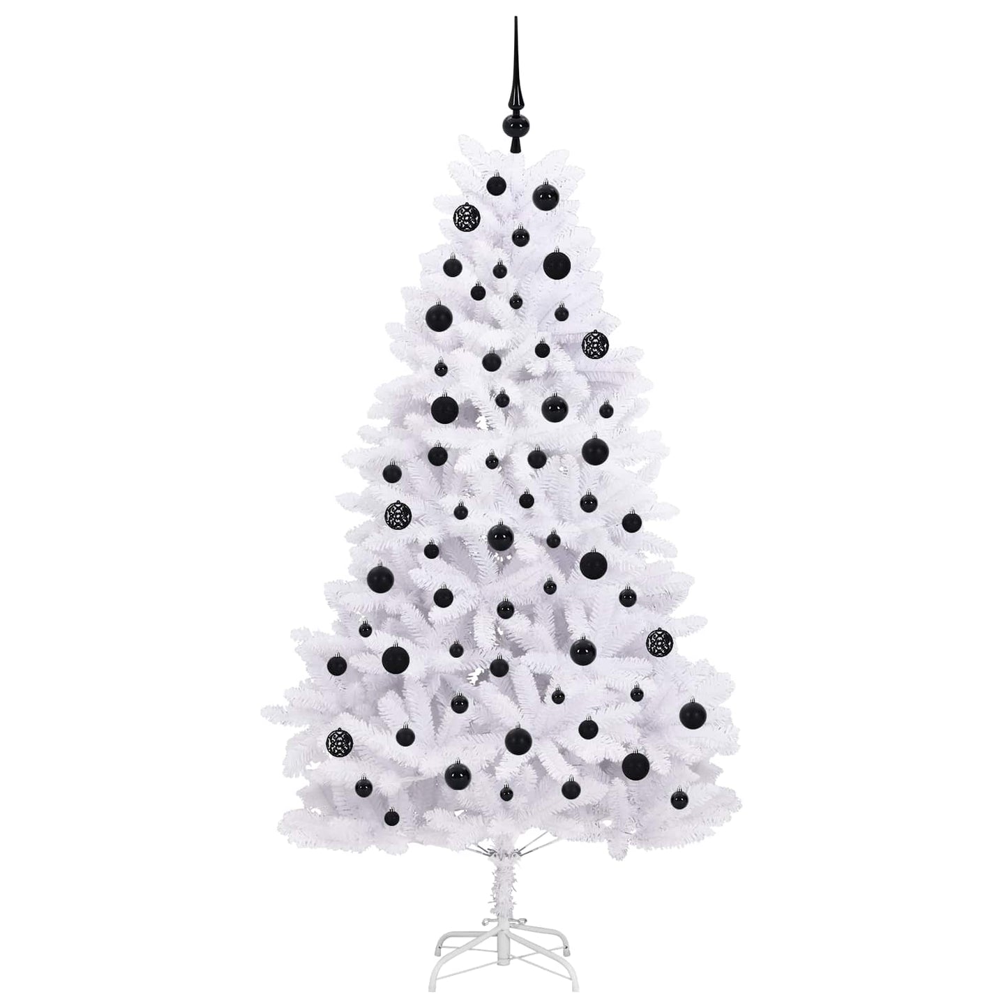 Kunstigt Hinged Juletræ Hvid 180 cm PVC og Stål