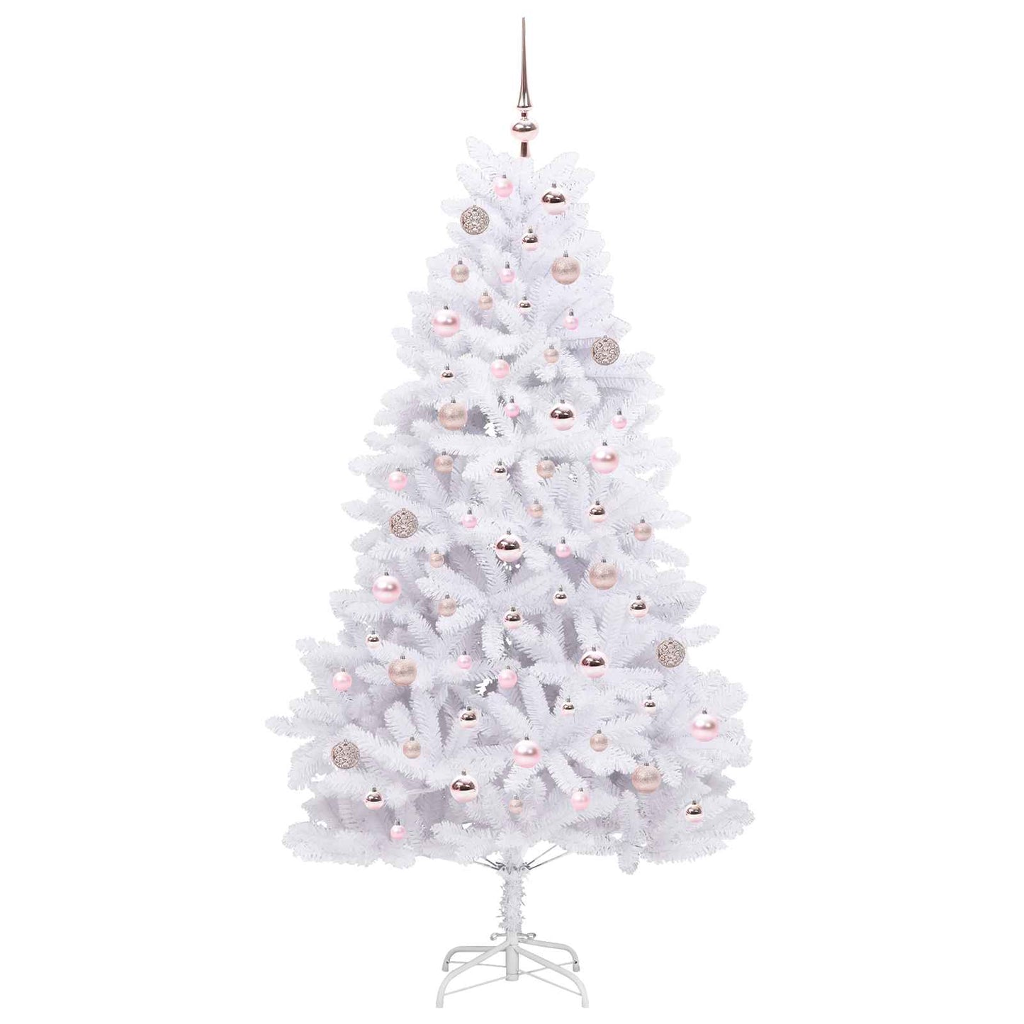 Kunstigt Hinged Juletræ Hvid 180 cm PVC og Stål