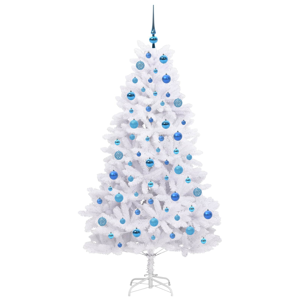 Kunstigt Hinged Juletræ Hvid 180 cm PVC og Stål
