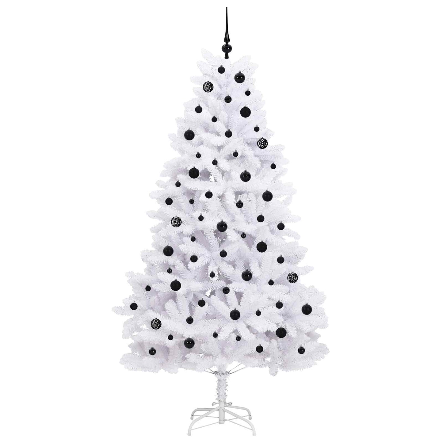 Kunstigt Hinged Juletræ Hvid 210 cm PVC og Stål