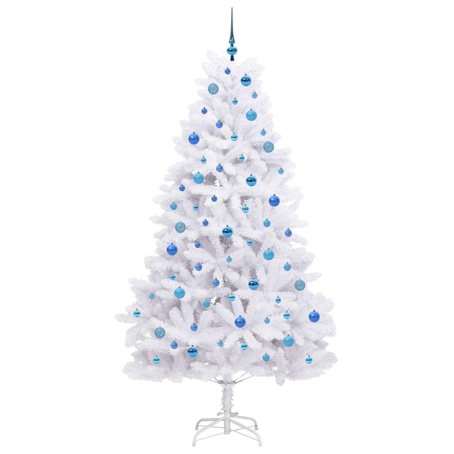 Kunstigt Hinged Juletræ Hvid 210 cm PVC og Stål