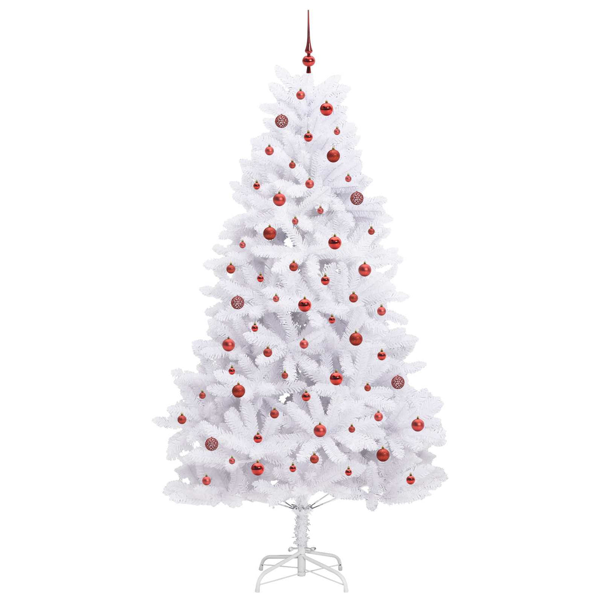Kunstigt Hinged Juletræ Hvid 240 cm PVC og Stål