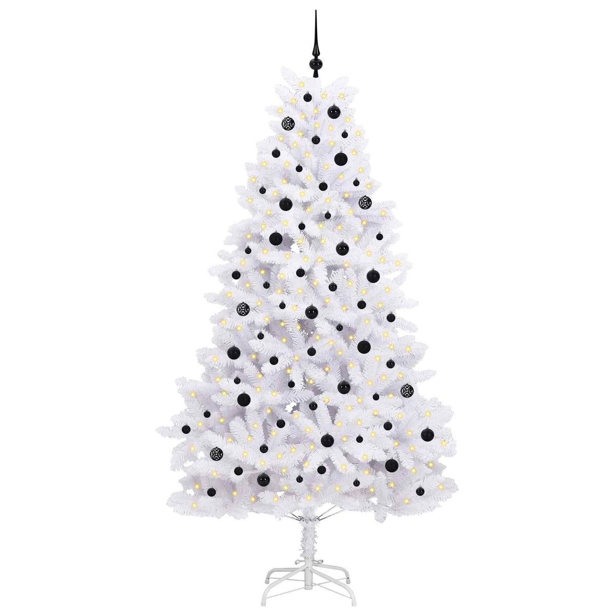 Kunstigt Hinged Juletræ Hvid 240 cm PVC og Stål