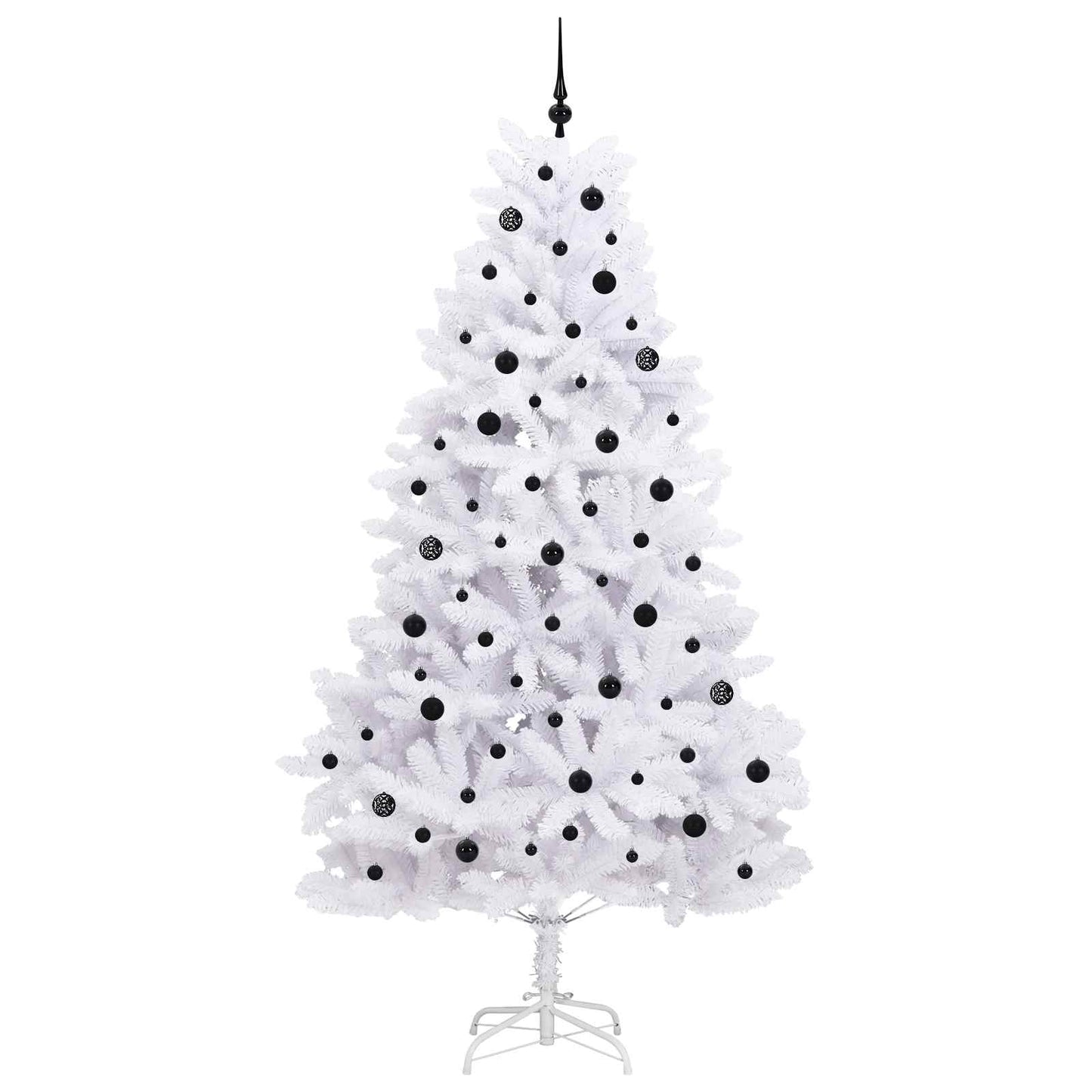 Kunstigt Hinged Juletræ Hvid 240 cm PVC og Stål