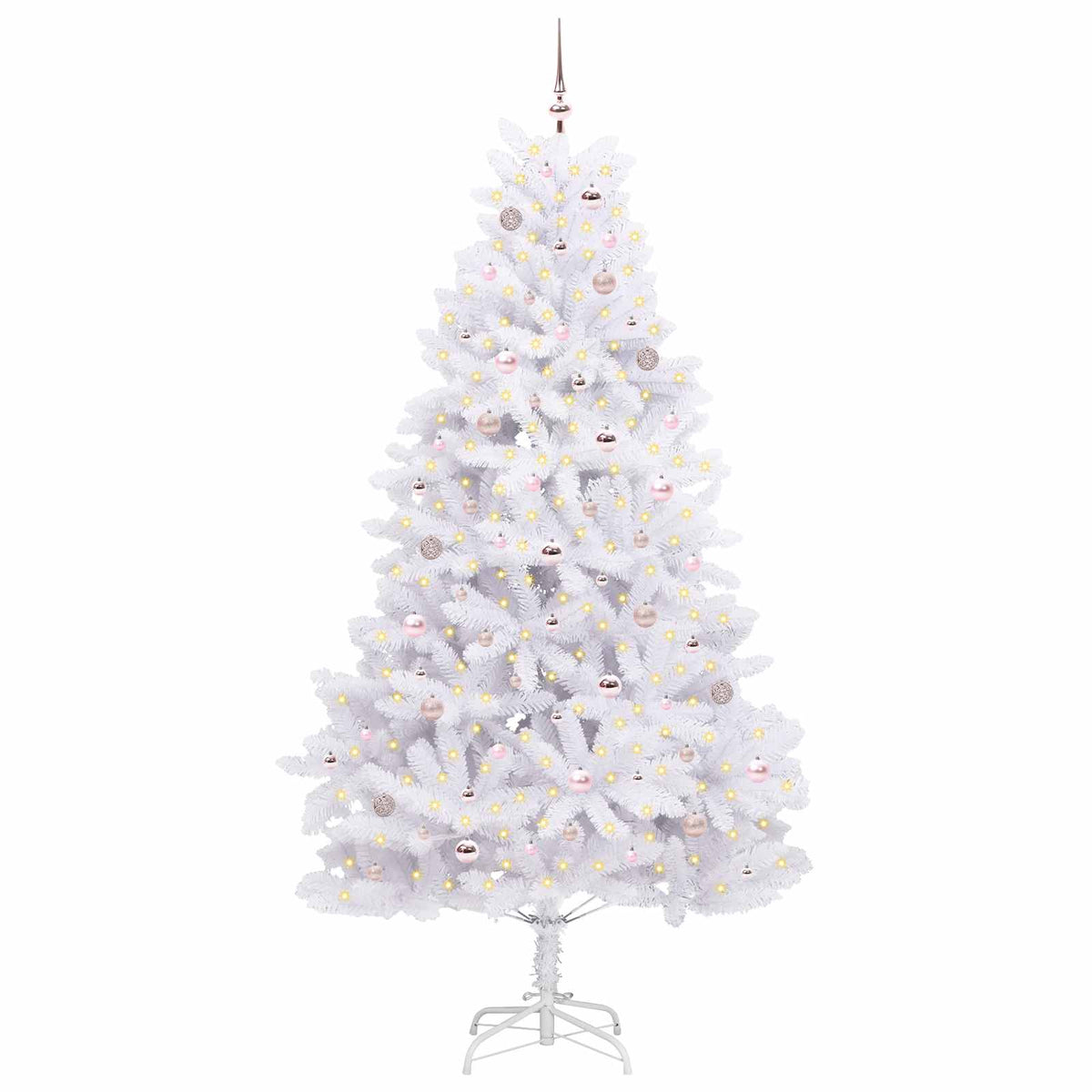 Kunstigt Hinged Juletræ Hvid 240 cm PVC og Stål