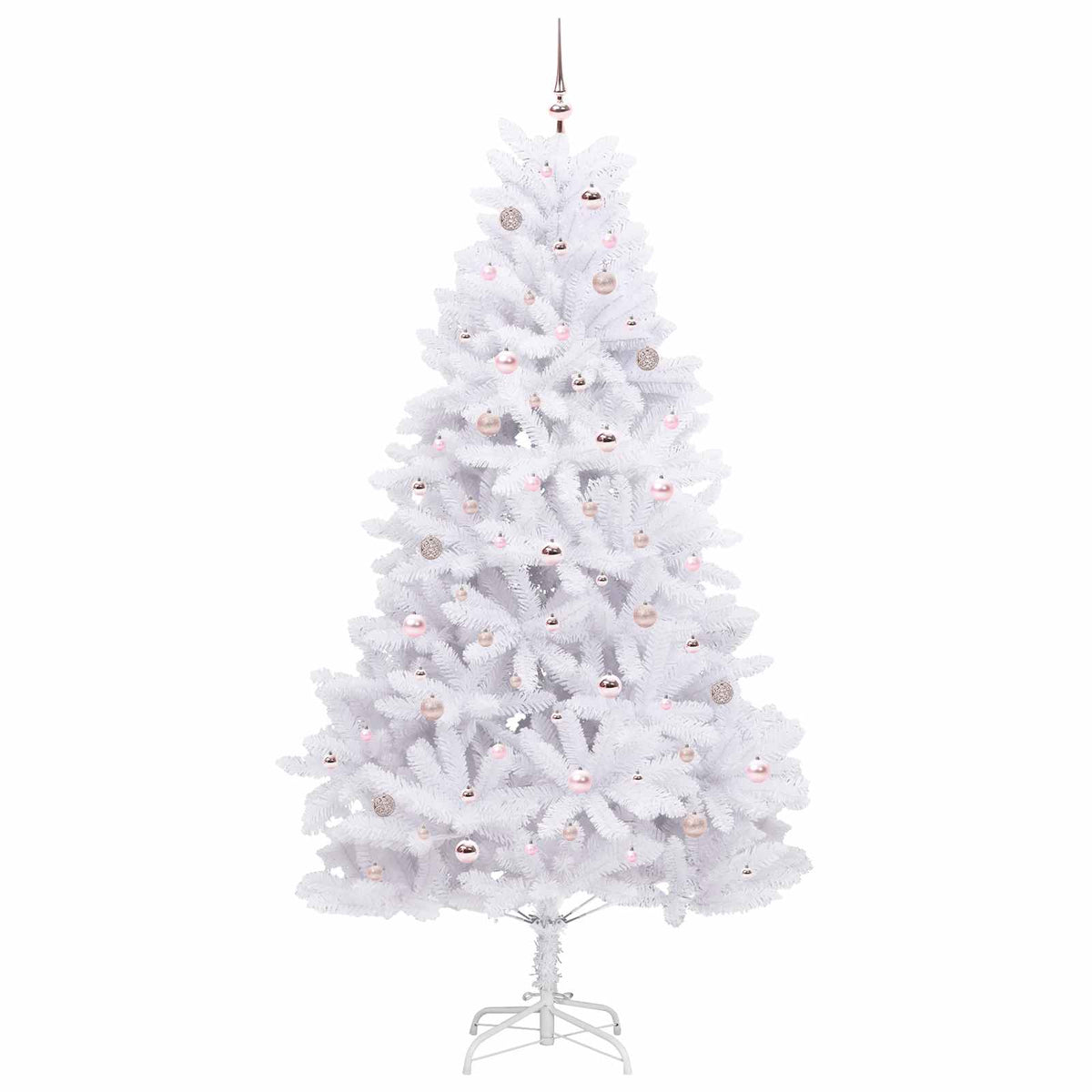 Kunstigt Hinged Juletræ Hvid 240 cm PVC og Stål