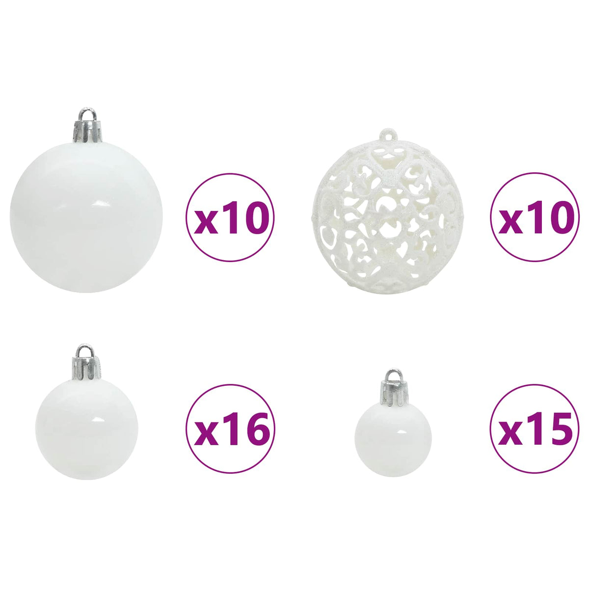 Kunstigt Hinged Juletræ Hvid 240 cm PVC og Stål