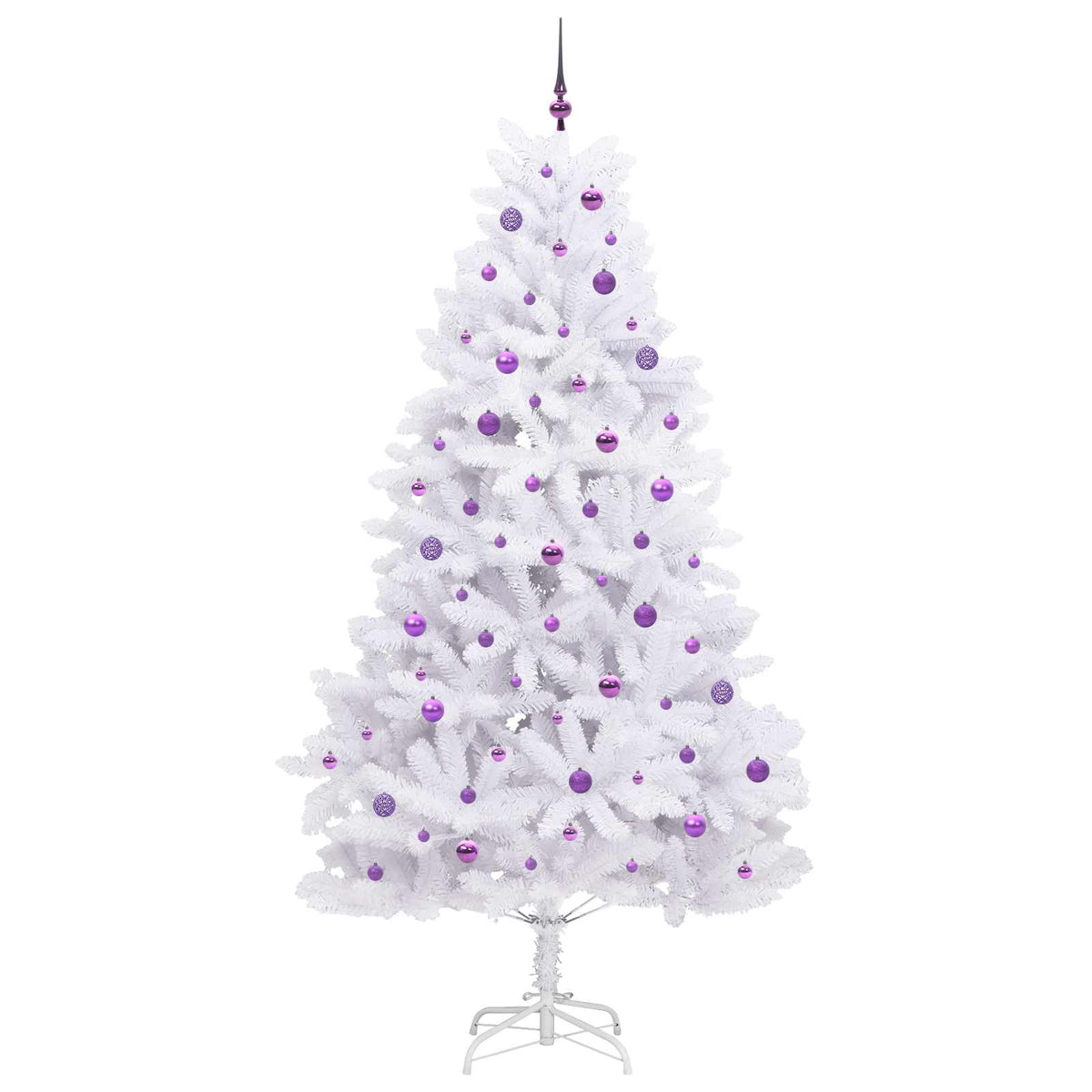Kunstigt Hinged Juletræ Hvid 240 cm PVC og Stål