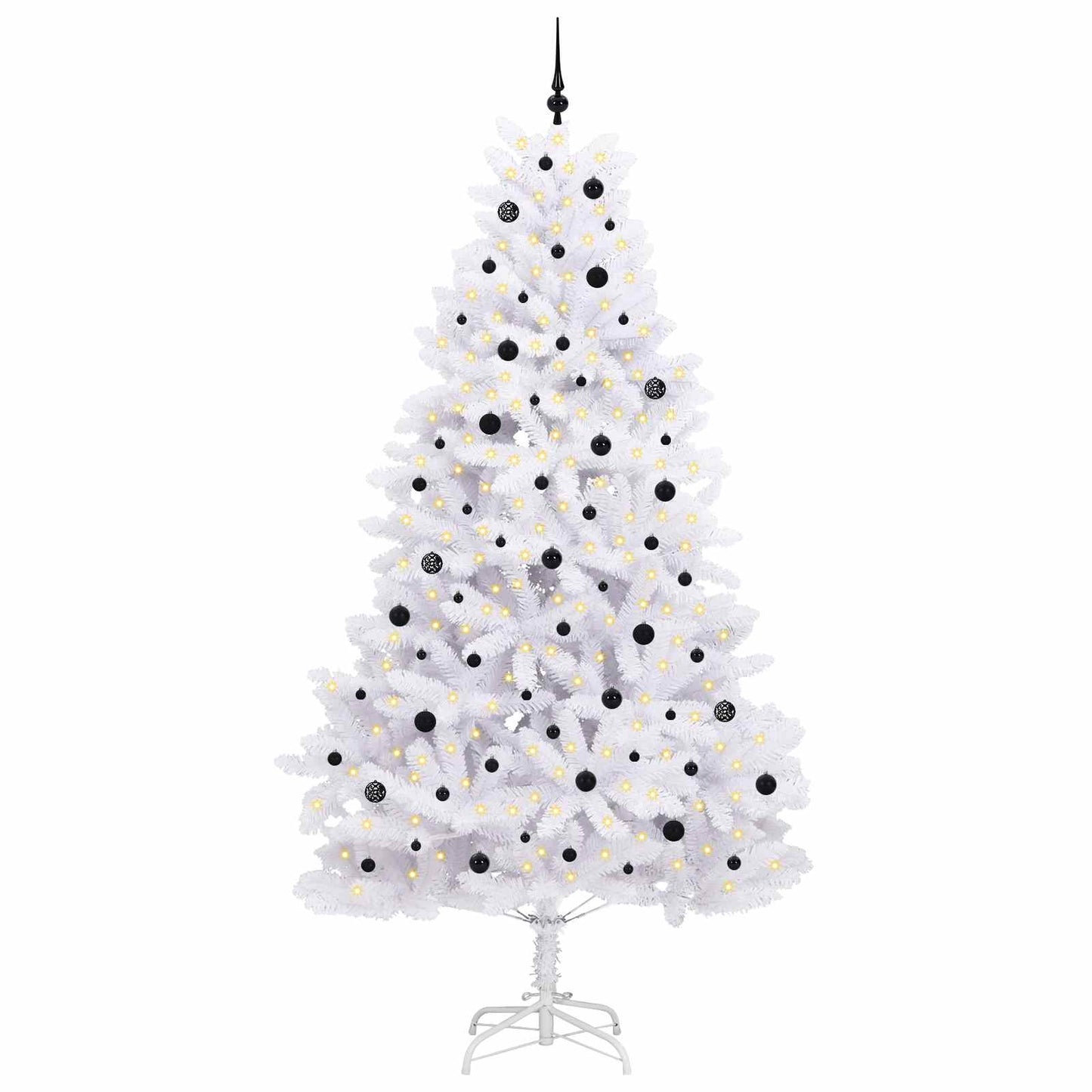 Kunstigt Hinged Juletræ Hvid 270 cm PVC og Stål